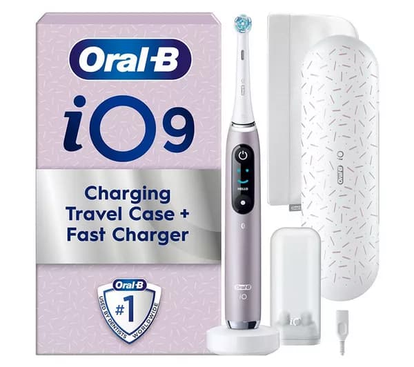 ORAL-B iO 9 Electric Toothbrush & Travel Charging Case - Rose Quartz