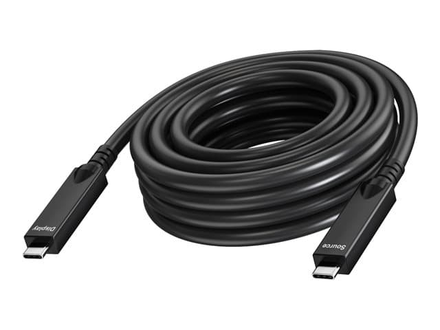 VISION - USB cable - USB-C (M) to USB-C (M) - USB 3.2 Gen 1 / DisplayPort 2.1 - 3 A - 10 m - Active Optical Cable (AOC), USB Power Delivery (60W), 4K60Hz support - black