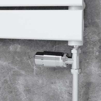Elego Chrome Modern TRV Straight Thermostatic Radiator Valves With Lockshield