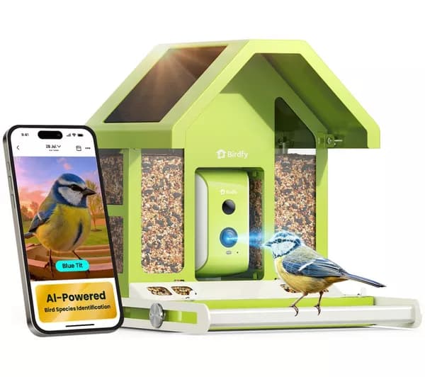 BIRDFY Smart Camera Bird Feeder with Solar Roof - Metal