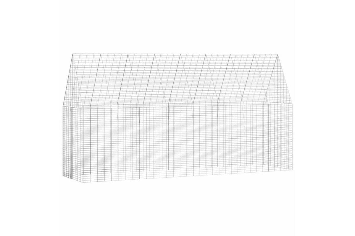 Vidaxl Rabbit Cage Silver 400 X 100 X 210 Cm Galvanised Steel