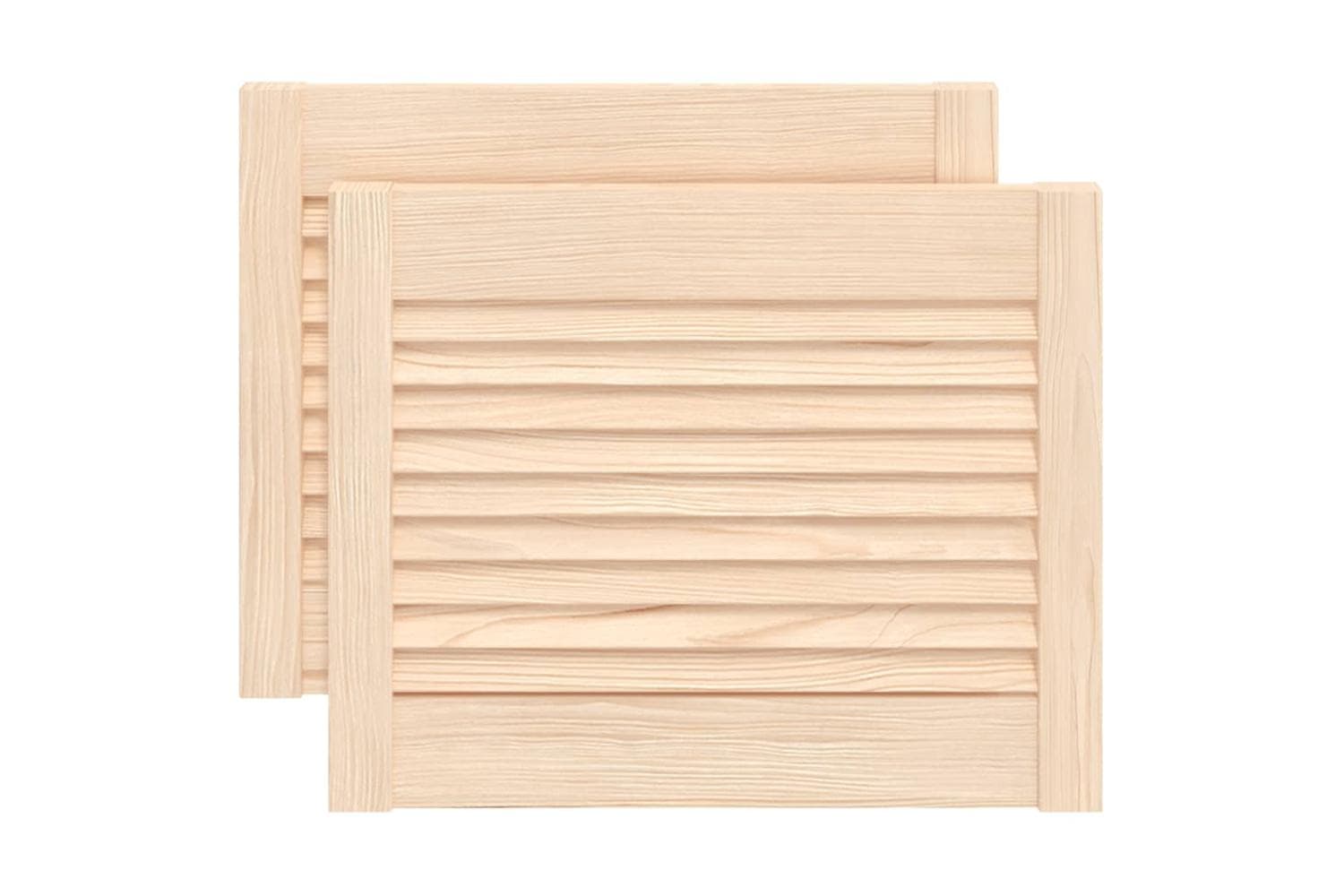 Vidaxl 151110 Louvred Doors 2 Pcs Solid Pine Wood 39.5x49.4cm