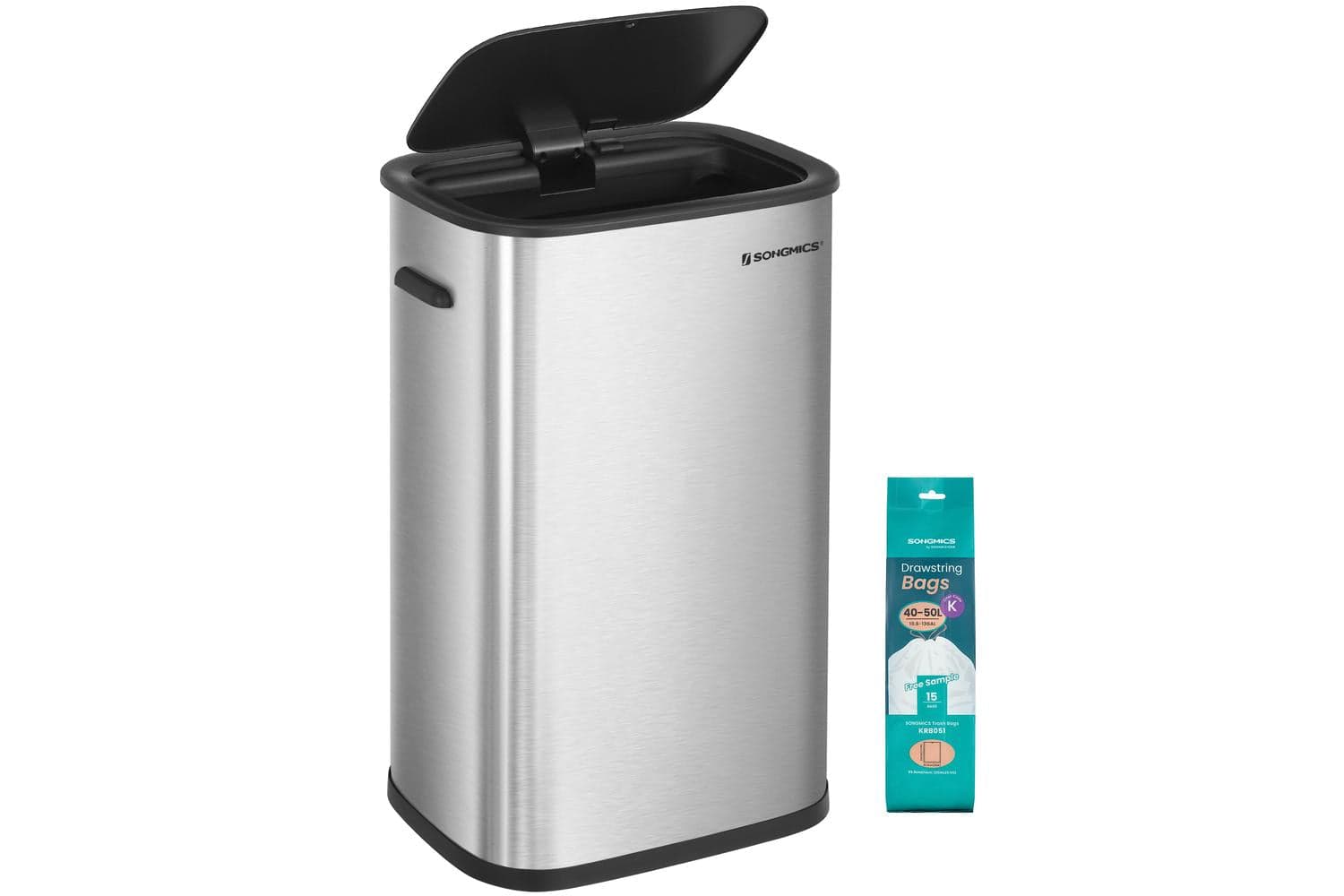 Songmics Automatic Kitchen Bin | Stainless Steel | 50l