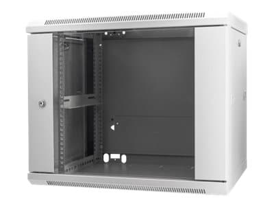 INTELLINET - Network Cabinet, Wall Mount (Standard), 9U, Usable Depth 350mm/Width 540mm, Grey, Assembled, Max 60kg, Metal & Glass Door, Back Panel, Removeable Sides, Suitable also for use on desk or floor, 19",Parts for wall