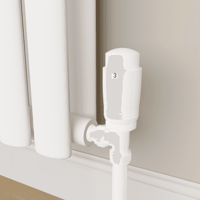Elego White Modern TRV Angled Thermostatic Radiator Valves With Lockshield