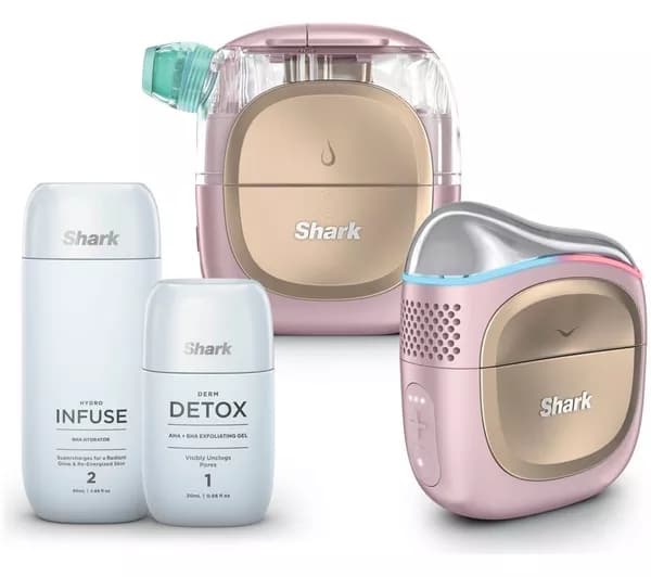 SHARK FacialPro Glow + DePuffi At Home Facial - Spa Pink