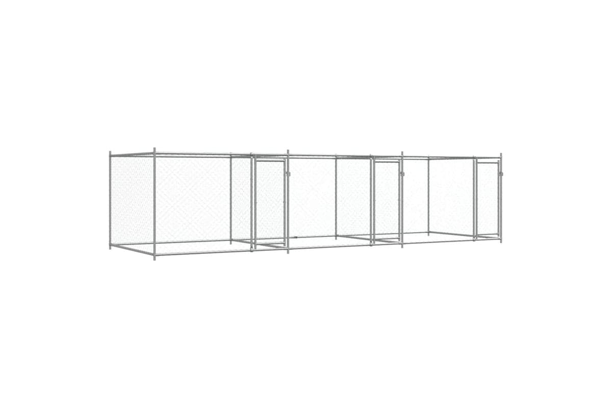 Vidaxl Dog Cage With Doors Grey 6x2x15 M Galvanised Steel