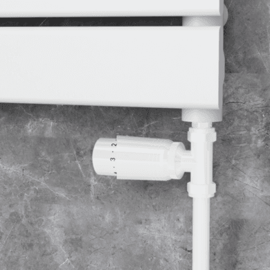 Elego White Modern TRV Straight Thermostatic Radiator Valves With Lockshield