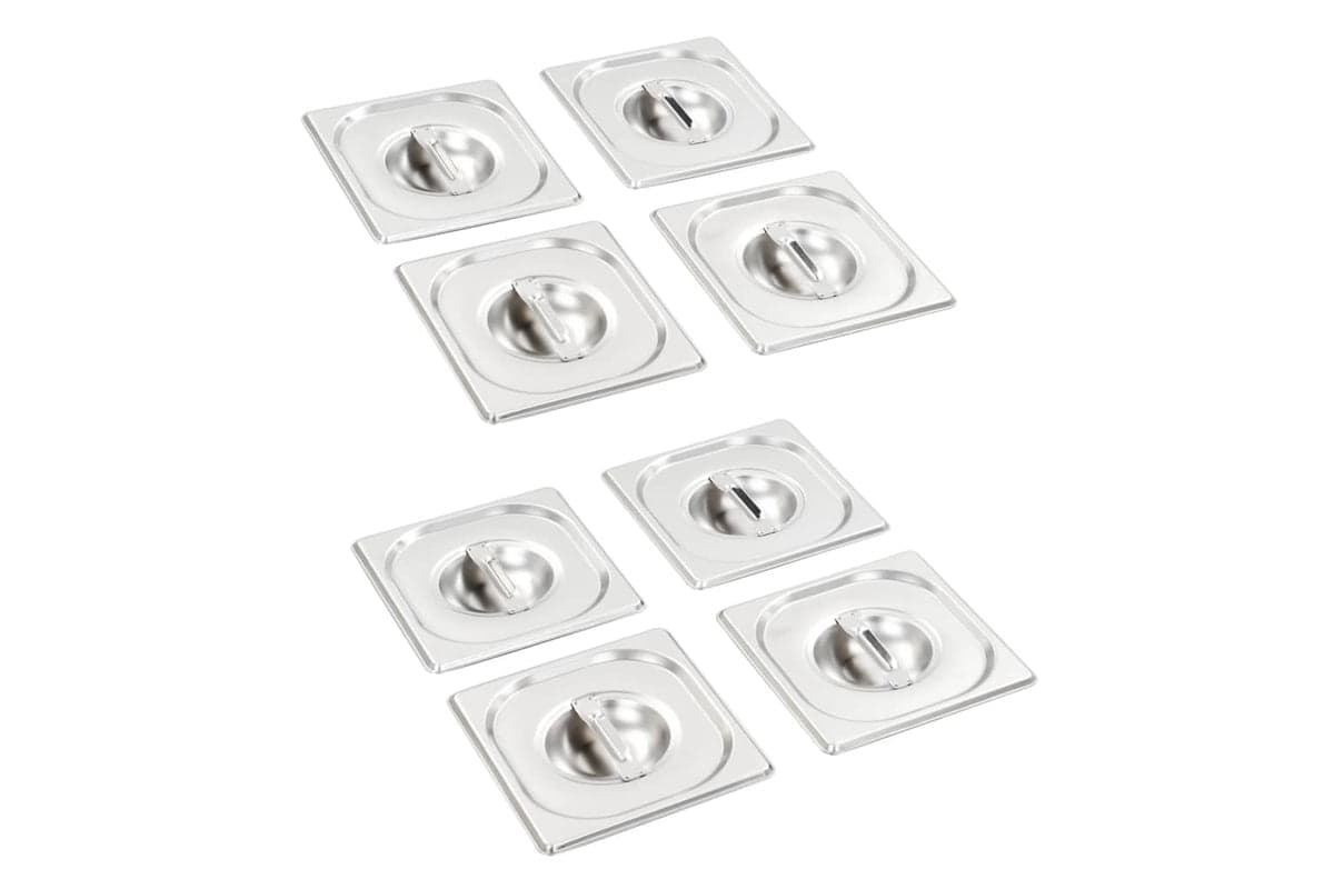 Vidaxl 50910 Lids For Gn 1/6 Pan 8 Pcs Stainless Steel