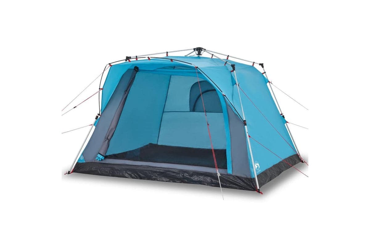 Vidaxl Camping Tent Cabin 4-person Blue Quick Release