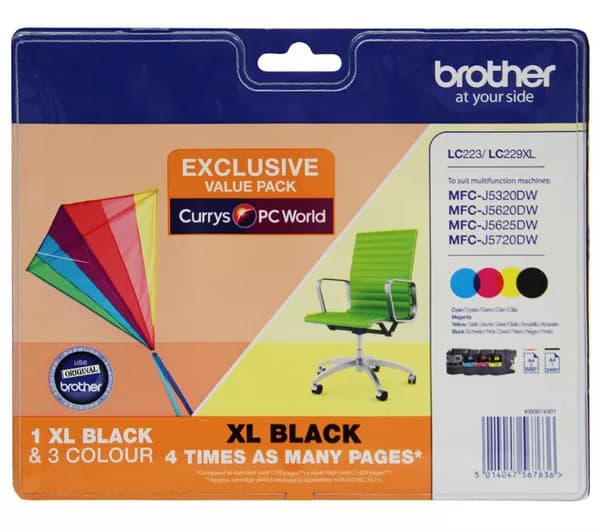 BROTHER LC229XLDSVALBPRF Tri-colour & Black Ink Cartridges - Multipack