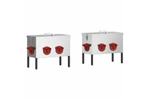 Vidaxl Chicken Feeder 2 Pcs Silver 415 X 205 X 33 Cm