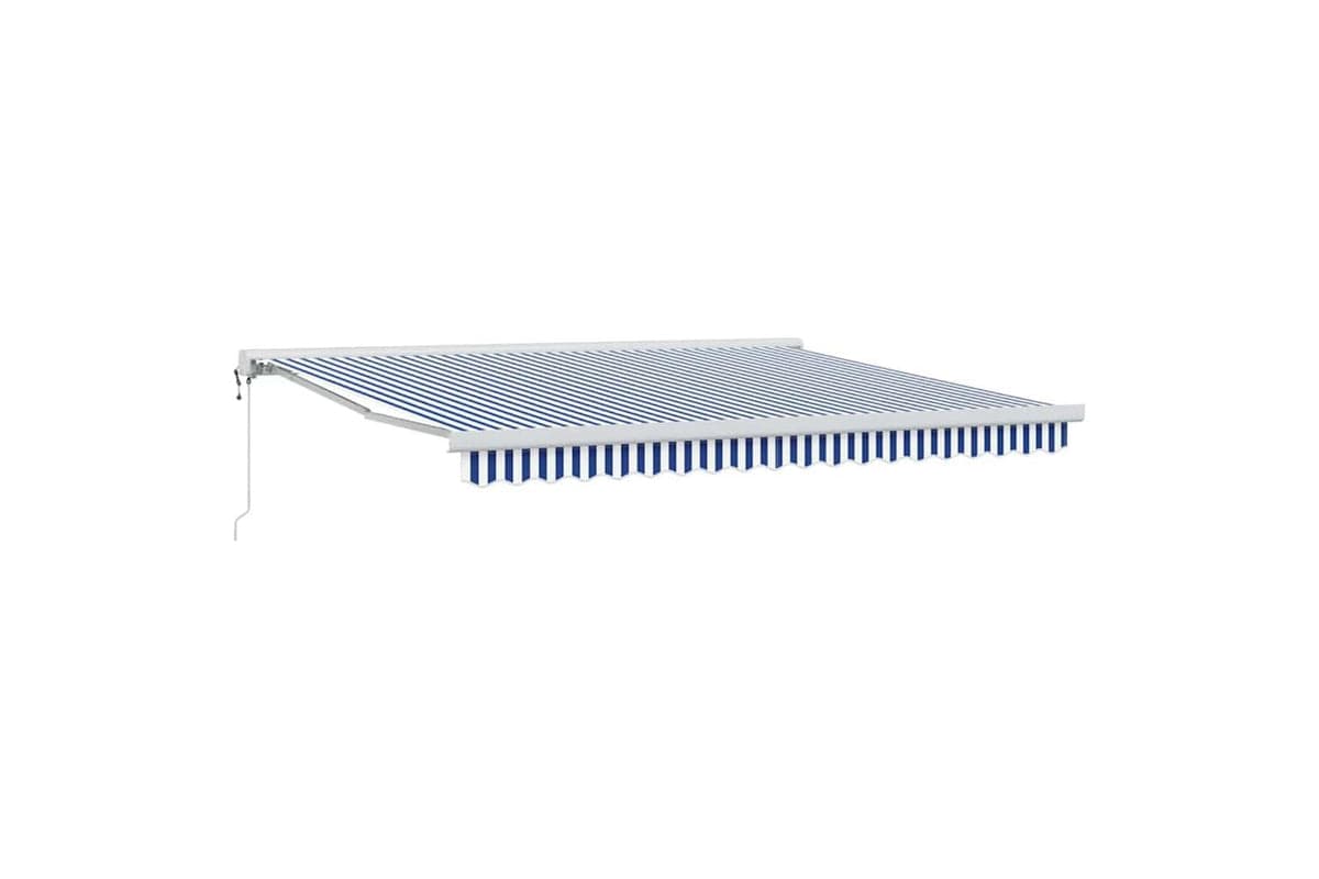 Vidaxl Retractable Awning Blue And White 400 X 300 Cm Fabric And Metal
