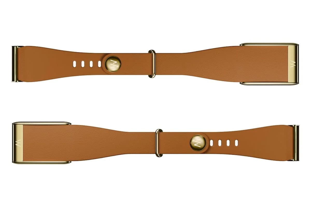 Whoop 5.0 LeatherLuxe Tapered Band | Camel & Gold | S/M