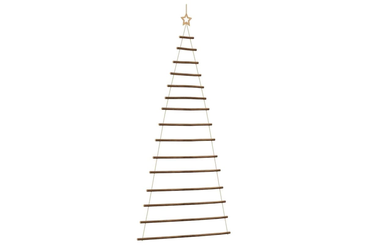 Vidaxl Hanging Christmas Tree With Top Star 100x210 Cm Natural Branch