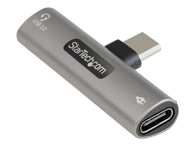 STARTECH.COM - Startech USB C Audio & Charge Adapter, USB-C Audio Adapter with USB-C Audio Headphone/Headset Port and 60W USB Type-C Power Delivery Pass-through Charger, For USB-C Phone/Tablet/Laptop - USB-C Audio/Charging (CDP2CAPDM) - docking station - USB-C