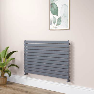 Riace Linea Dark Grey Anthracite Flat Designer Radiator 770x1200mm Single Panel 3519 BTU - Horizontal Bars