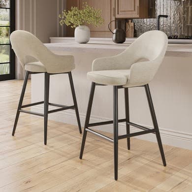Colbie Upholstered Kitchen Stools with Back