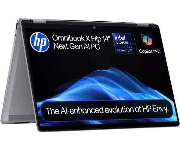 HP OmniBook X Flip NGAI 14" 2 in 1 Laptop - Intel® Core™ Ultra 7, 1 TB SSD, Meteor Silver