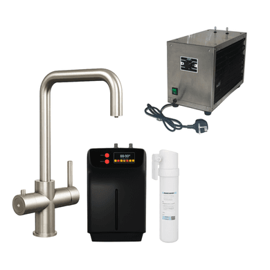 Nickel 4 in 1 Instant Boiling Hot Water Dual lever kitchen Tap with 2L Boiler Filter & 2L Water Chiller Tank - Pronto