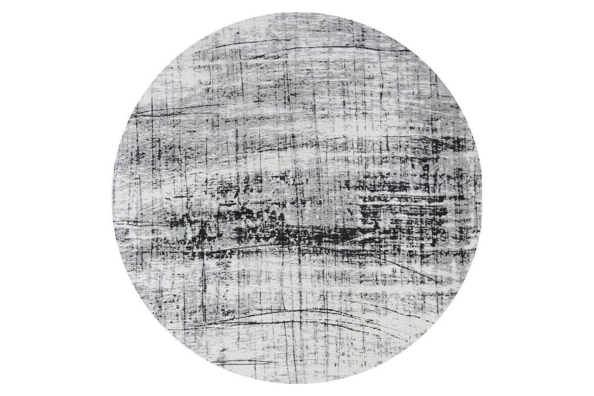 Louis De Poortere | Griff Eco Round Rug | Black/Grey | 140 x 140 cm
