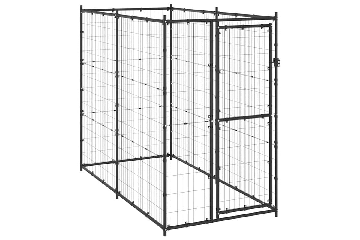 Vidaxl Outdoor Dog Kennel Steel 110x220x180 Cm