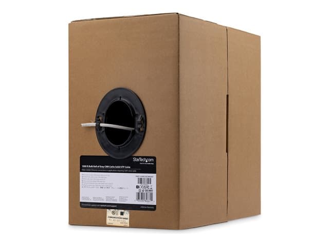 STARTECH.COM - Startech 1000 ft Bulk Roll of Gray CMR Cat5e Solid UTP Cable - RJ45 Patch Cable - Cat 5e Patch Cable - Cat5e Patch Cable (WIRC5ECMRGRY) - Bulk cable - 304.8 m - UTP - CAT 5e - solid - grey - for P/N: ST121HDWP, STUTPWALLA, USB110EXT2