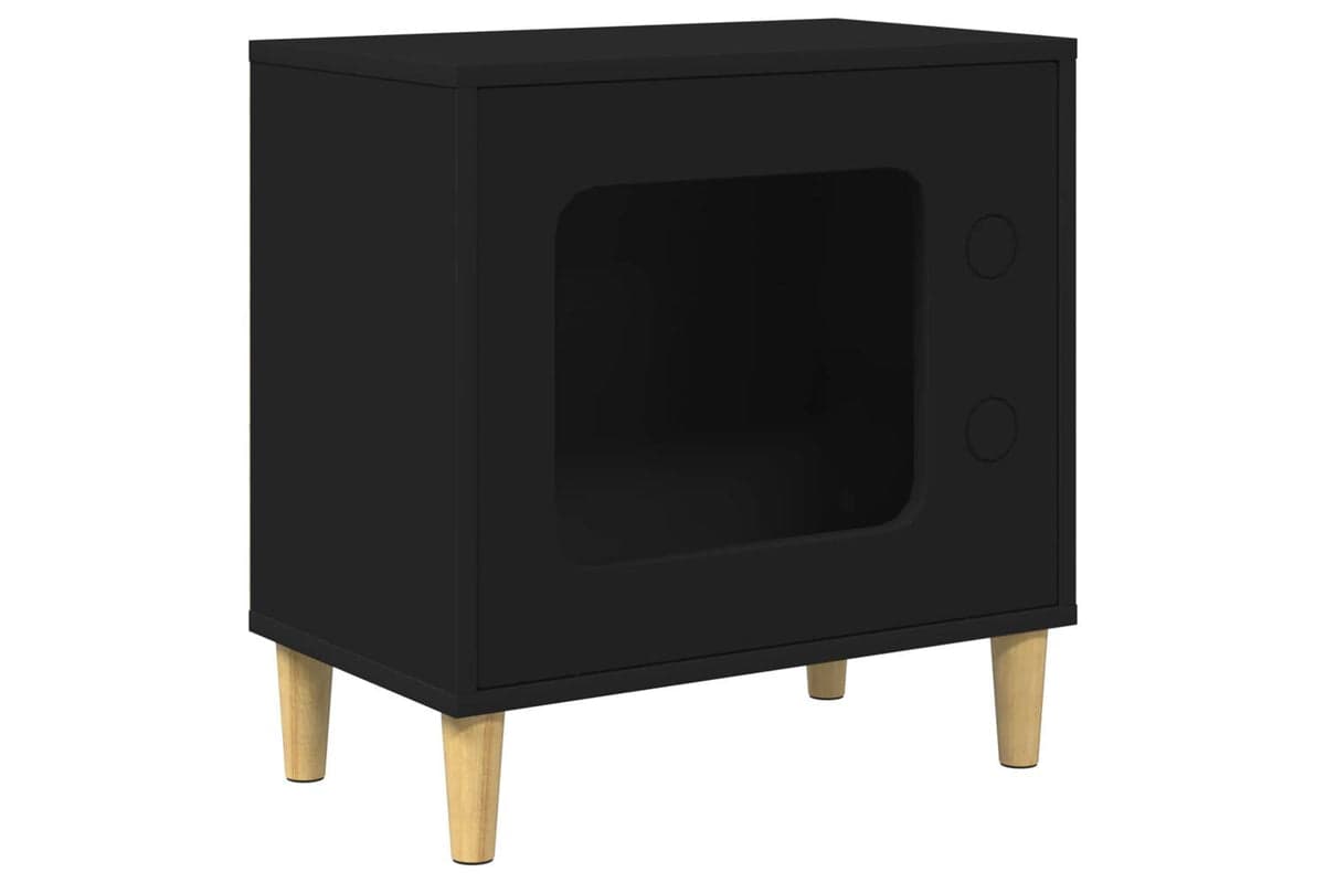 Vidaxl Cat House Black 51 X 30 X 52 Cm Engineered Wood