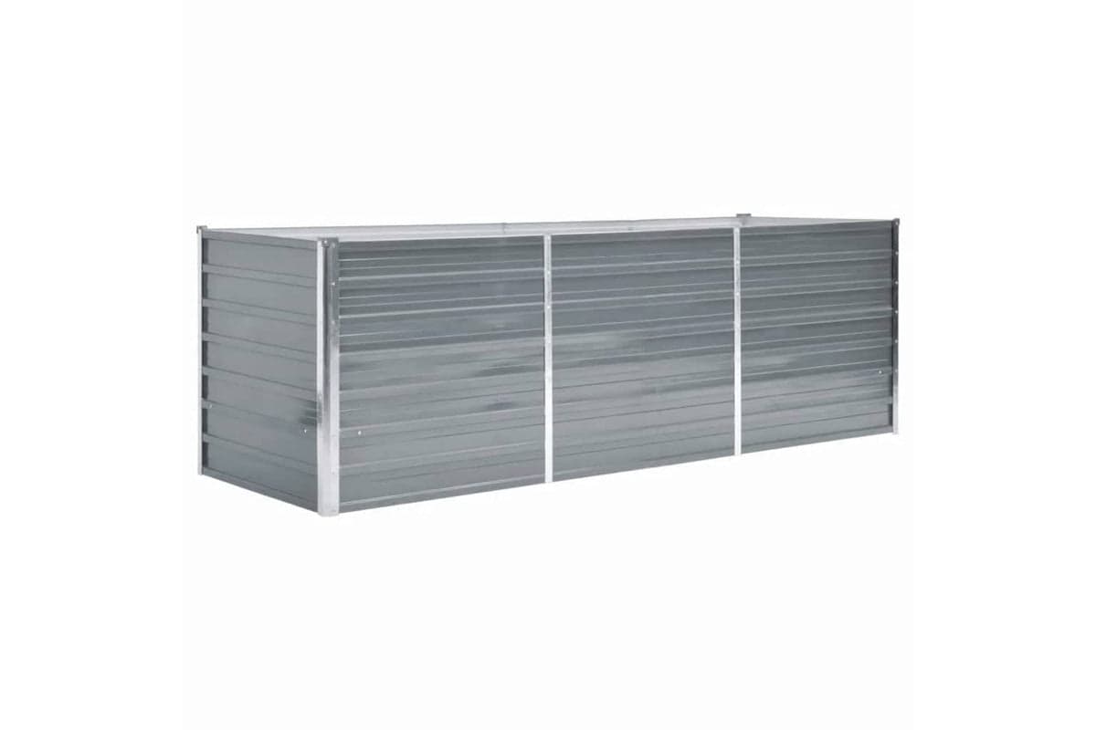 vidaXL 44840 Garden Raised Bed Galvanised Steel 240x80x77cm Grey