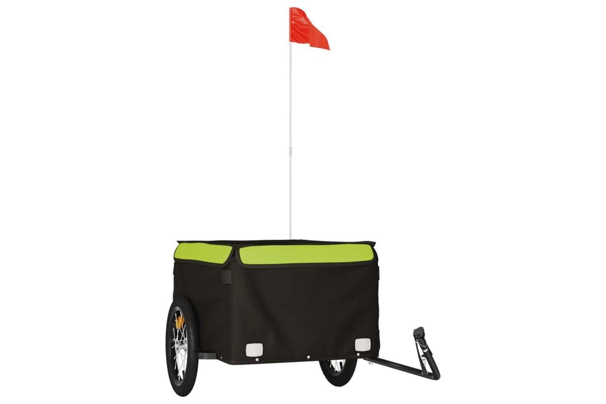 Vidaxl Bike Trailer Black And Green 45 Kg Iron
