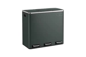 Songmics Garbage Can | Rubbish Bin | Steel & Plastic | 61.5 X 31.5 X 56 Cm