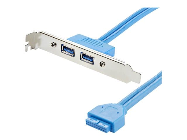 STARTECH.COM - StarTech 2 Port USB 3.0 A Female Slot Plate Adapter - USB 3.0 motherboard Adapter - USB 3 plate - USB 3.0 header Adapter (USB3SPLATE) - USB panel - USB Type A to 20 pin IDC - 50 cm