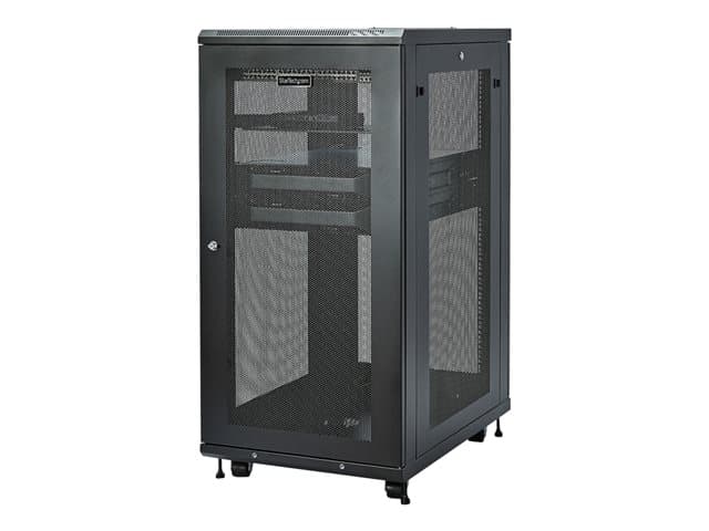 STARTECH.COM - Startech 24U Server Rack Cabinet, 4-Post Adjustable Depth (2" to 30") Network Equipment Rack Enclosure w/Casters/Cable Management/Shelf/Locking Dell PowerEdge, HP ProLiant ThinkServer - 24U Rack Cabinet (RK2433BKM) - rack - 24U