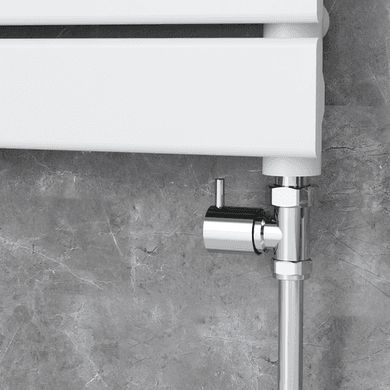 Elego Chrome Modern Manual Straight Radiator Valves (pair)