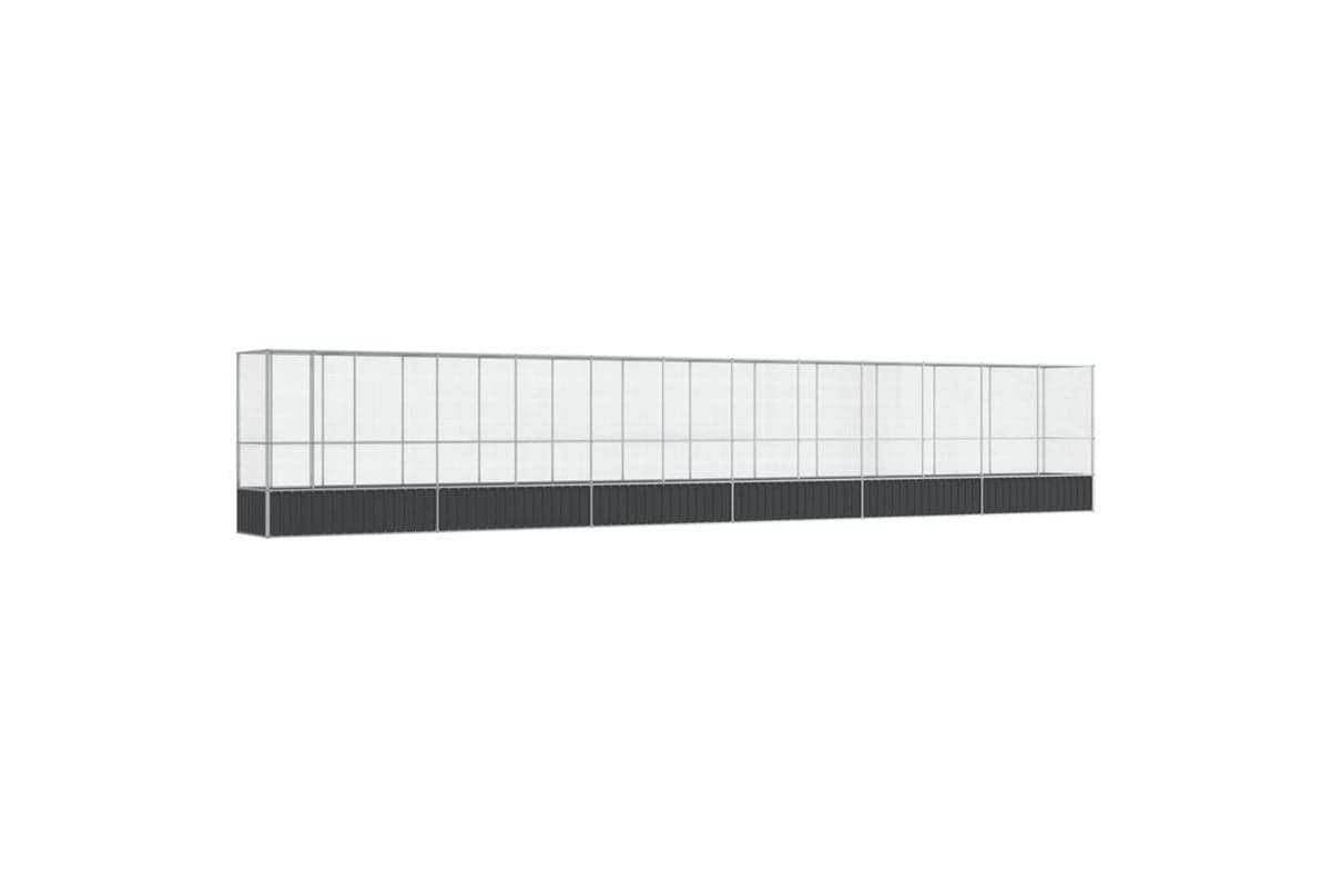 Vidaxl Aviary With Extension Silver 12505x107x212 Cm Steel