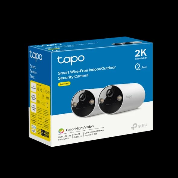 Tapo C410 Smart Wire-Free Indoor/Outdoor Security Camera, 2-Pack | Tapo C410(2-pack)