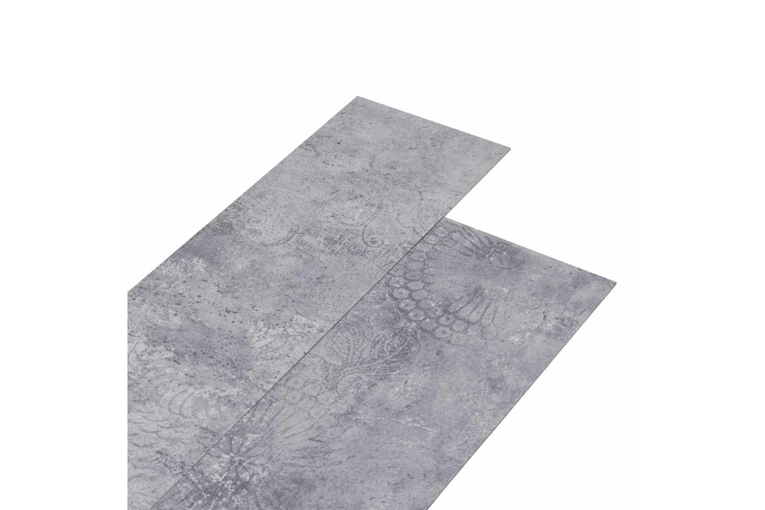 Vidaxl Pvc Flooring Planks 5.02 Sq M 2 Mm Self-adhesive Cement Grey