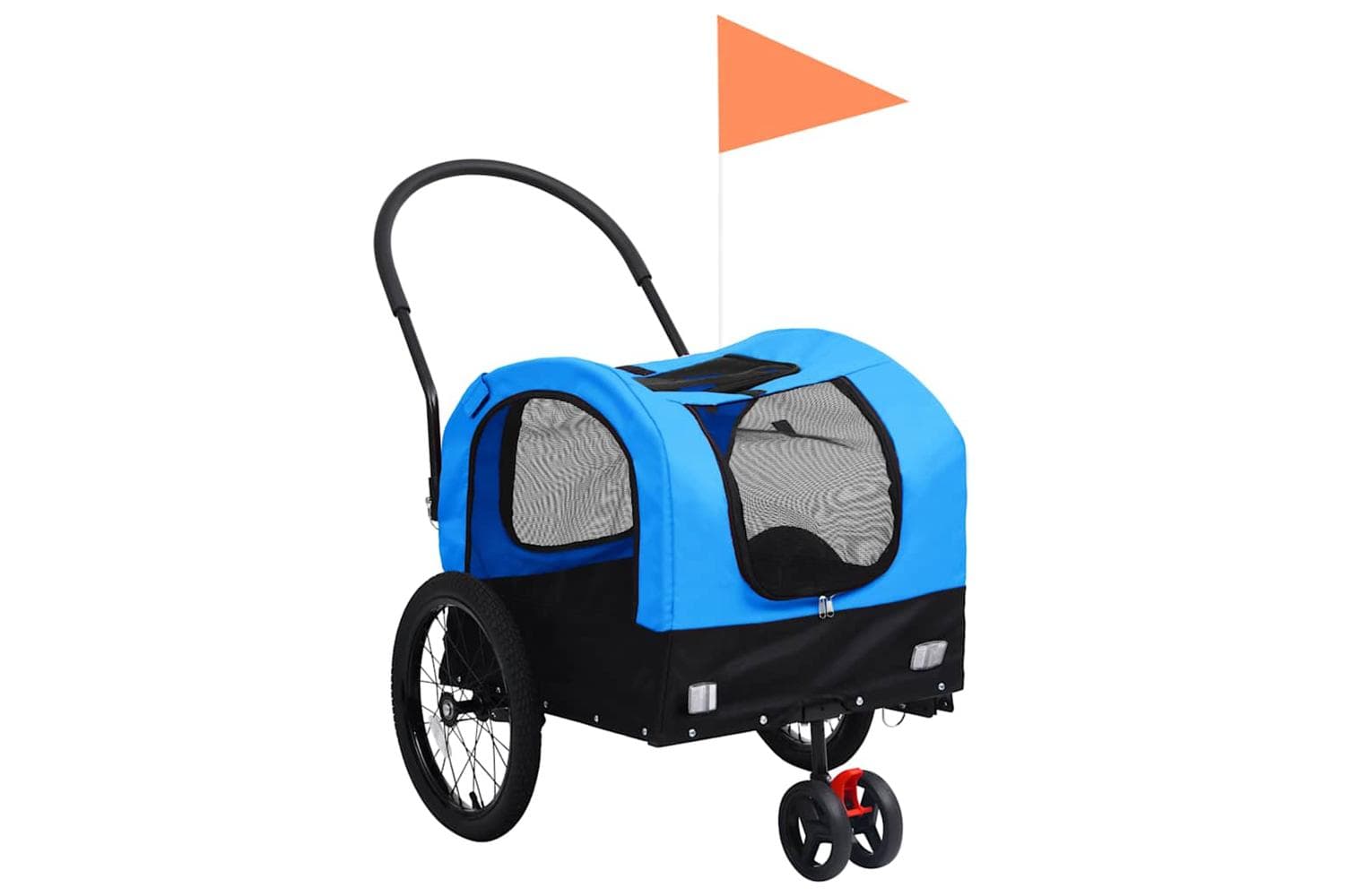 Vidaxl 2-in-1 Pet Bike Trailer & Jogging Stroller Blue And Black