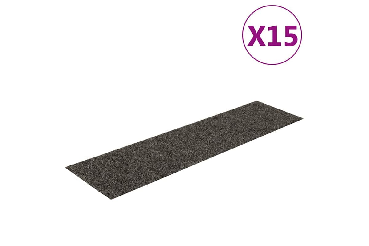 vidaXL Self-adhesive Stair Mats Rectangular 15 Pcs 76x20cm Anthracite