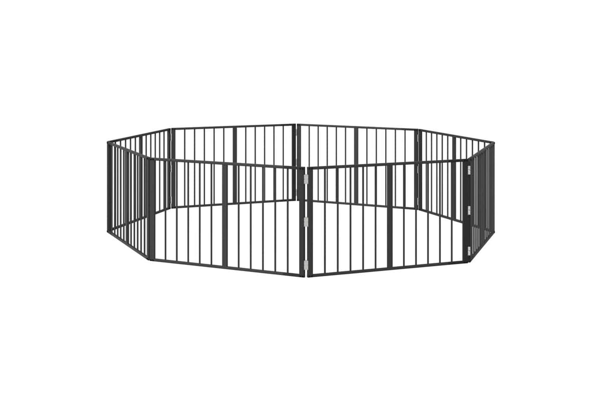 Vidaxl Dog Gate 8 Pcs Black 100 X 60 Cm Galvanised Steel