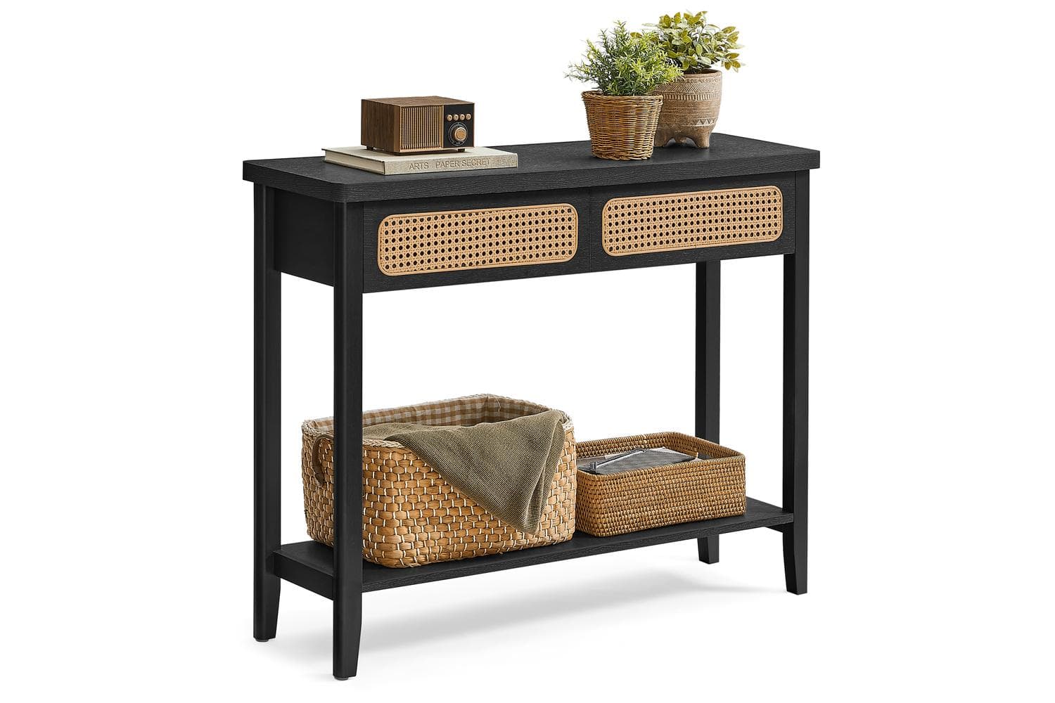 Vasagle Console Table | Hallway Table | Ash Black | 100 X 30 X 80 Cm