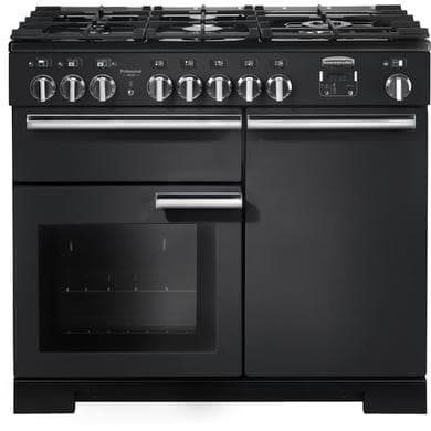 Rangemaster Professional Deluxe 100cm Dual Fuel Range Cooker - Black & Chrome
