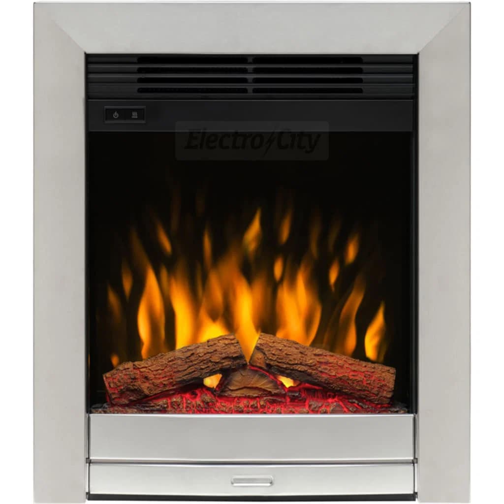 Dimplex Luna Inset Electric Fire with Optiflame | Brushed Chrome