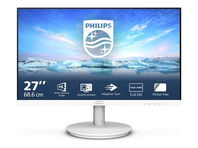 PHILIPS - V-line 271V8AW - LED monitor - 27" - 1920 x 1080 Full HD (1080p) @ 75 Hz - IPS - 250 cd/m² - 1000:1 - 4 ms - HDMI, VGA - speakers - textured white