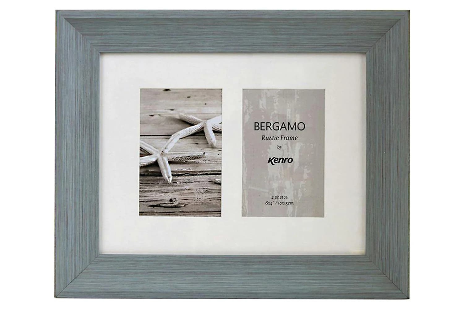 Kenro Bergamo Rustic Wood 6x4" Photo Frame | 2 Photos