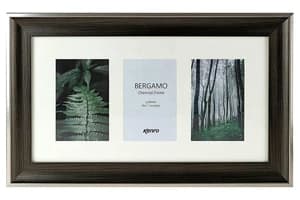 Kenro Bergamo Charcoal Series 6x4"/10x15cm Photo Frame | 3 Photos
