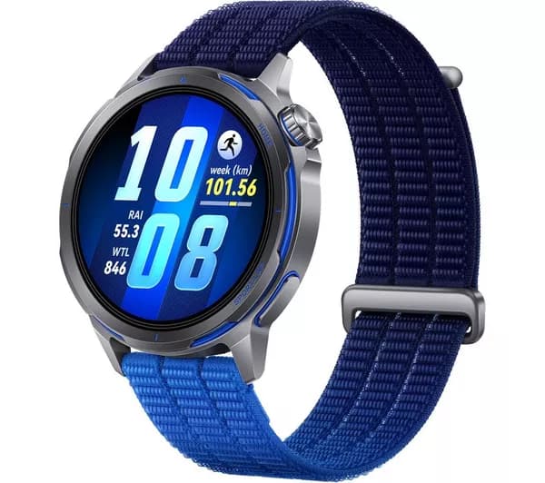 HUAWEI Watch GT Runner 2 - Titanium with Dusk Blue Woven Strap, 43.5 mm