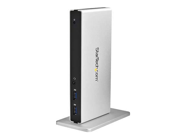STARTECH.COM - Startech Dual Monitor USB 3.0 Docking Station w/ DVI to VGA & HDMI Adapters, 5x USB 3.0 & Audio - Vertical DVI Dock for Mac & Windows (USB3SDOCKDD) - docking station - USB - DVI - 1GbE