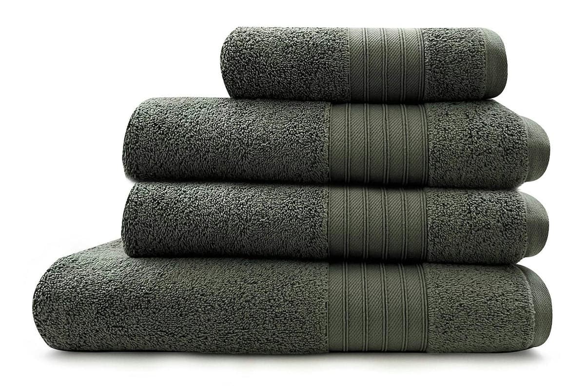 Cotton Terry Towel Set (Hand + 2 Bath Towels + Bath Sheet) - Khaki