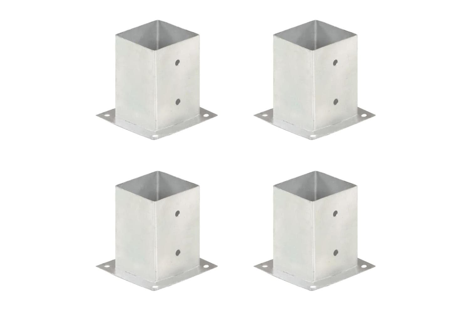 vidaXL 145450 Post Anchors 4 Pcs Galvanised Metal 101mm